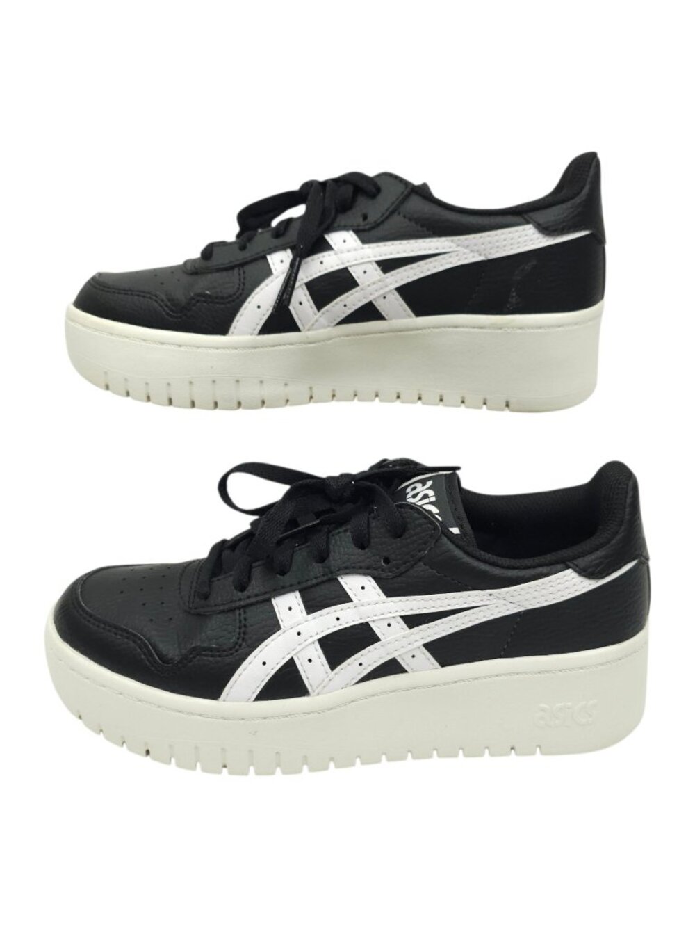 ASICS Retro Chunky Platform Sneakers 7 Goth Indie Alt Y2K Streetwear Black White